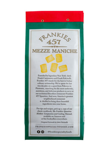 Frankies 457 Artisanal Mezze Maniche Pasta - Usda Organic Certified - Premium Italian Handcrafted Pasta -Imported From Italy 16O