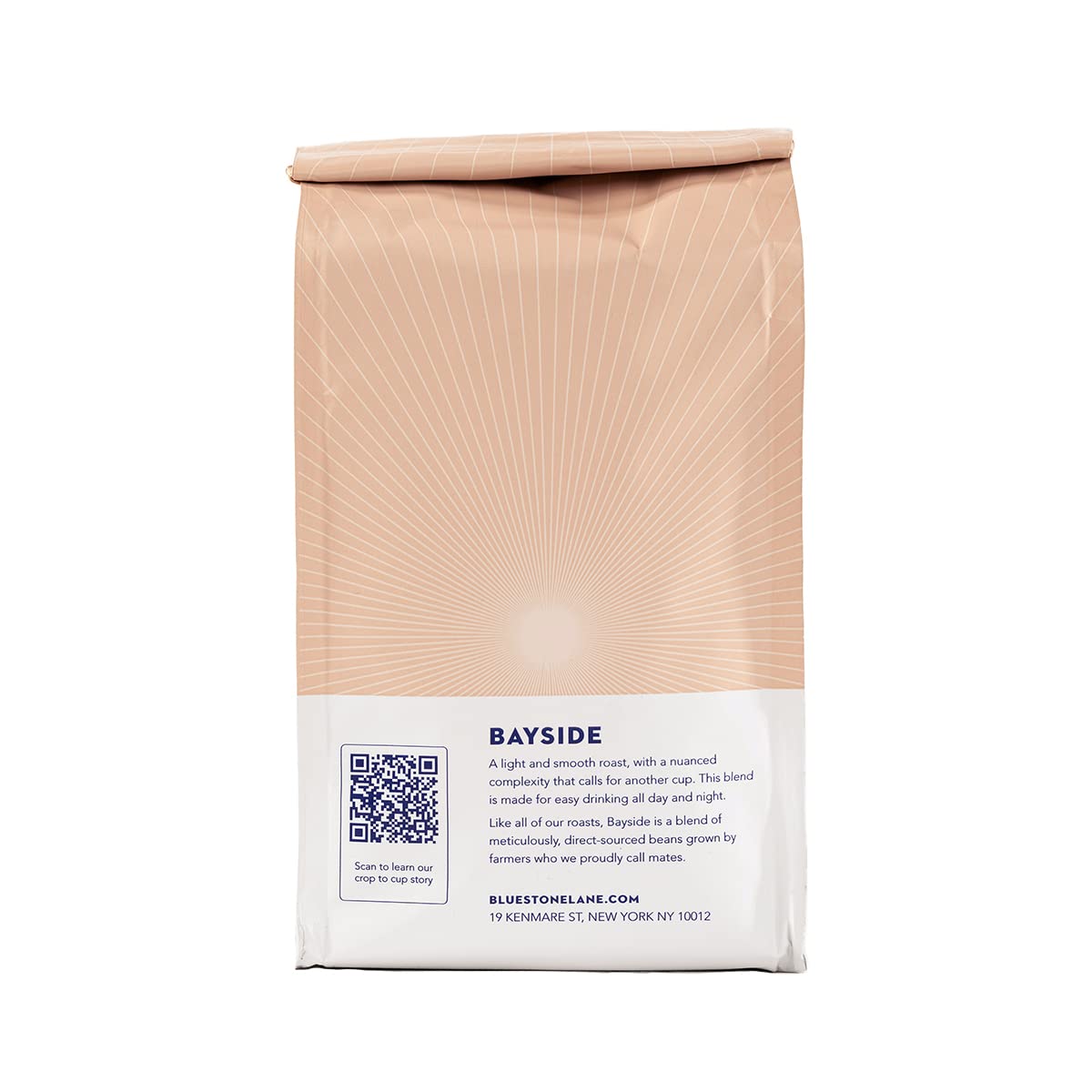 Bluestone Lane Coffee Beans, Bayside Blonde Light Roast, Whole Bean, 12 Ounce Bag