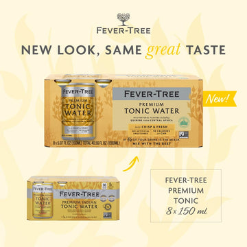Fever-Tree Tonic Water - Premium Quality Mixer - Refreshing Beverage For Cocktails & Mocktails. Naturally Sourced Ingredients, No Artificial Sweeteners Or Colors - 5.1 Fl Oz Cans - Pack Of 24