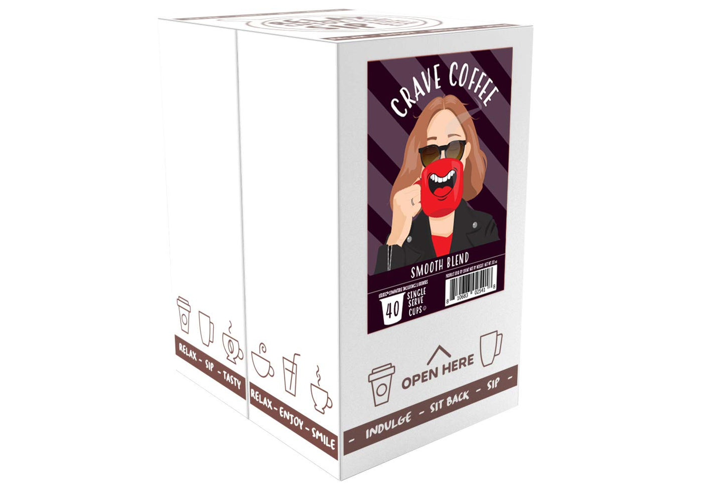 Crave Beverages Colombian Medium Roast Coffee Pods, Smooth Blend, 40 Count for Keurig K Cup malt-inspired