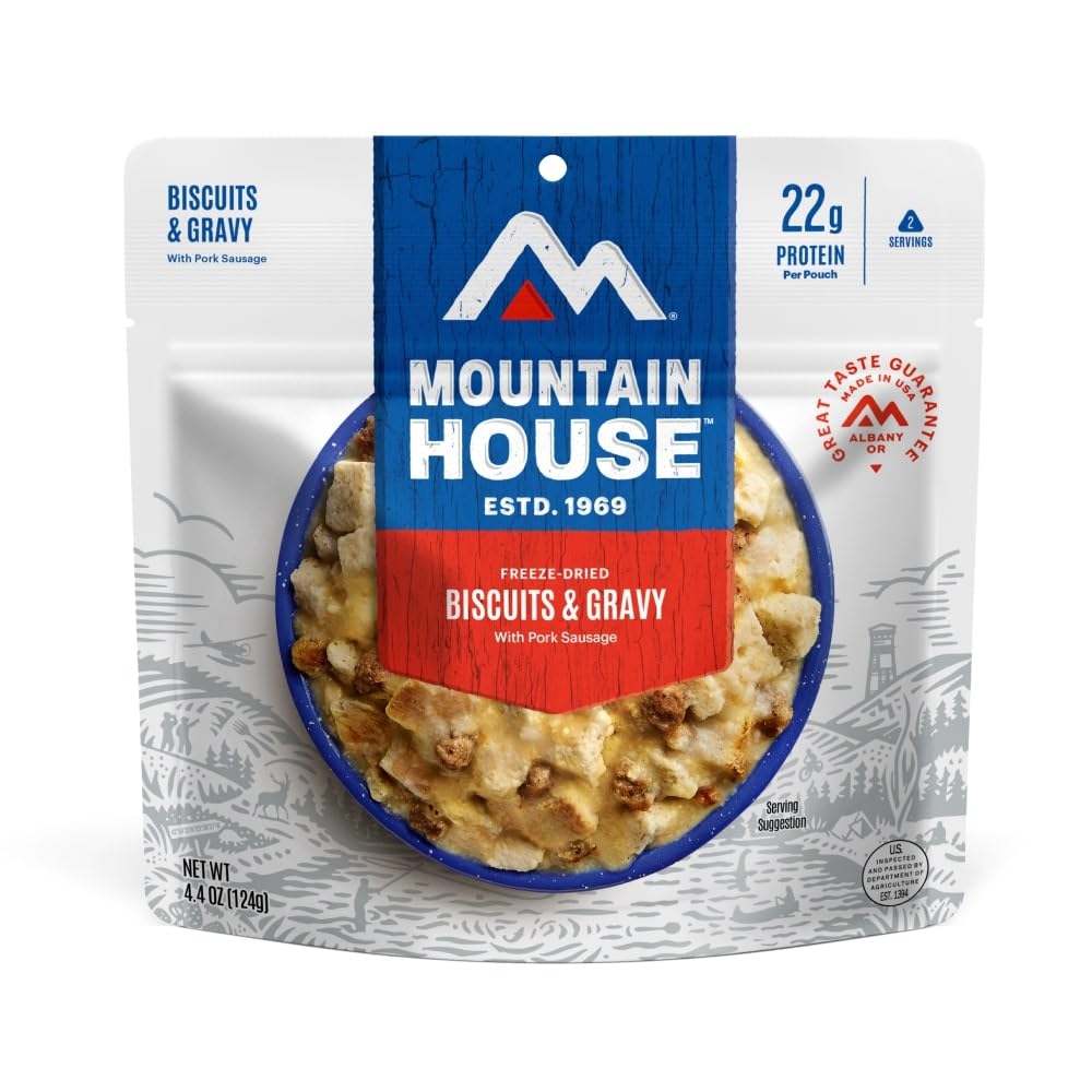 Mountain House Biscuits & Gravy  Freeze Dried Backpacking & Camping Food 6-Pack