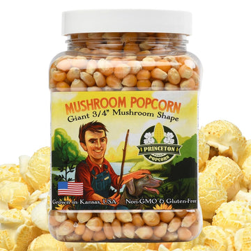 Princeton Popcorn Mushroom Popcorn Kernels - Farmer Direct, Non-GMO, Gluten Free, Un-Popped, Ball Shaped, Old Fashion Popcorn Po