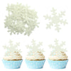 50Pcs White Edible Snowflake Cupcake Toppers Snowflakes Cake Topper Decorations For Christmas Winter Holiday Frozen Theme Babysh