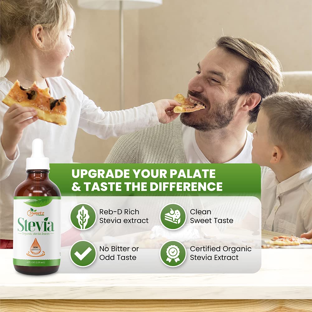G-Sweetz Liquid Stevia -Stevia Sweet Drops - Made From Reb-D Rich Organic Stevia Extract - Concentrated Liquid Stevia Sweetener
