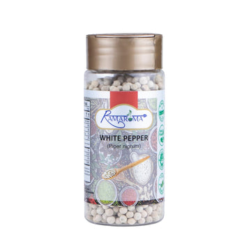 Ramaroma White Pepper (Peppercorns) Whole, Spice 3Oz (100G) ~ (Safed Mirch Sabut) All Natural | Vegan | Gluten Friendly| Non-Gmo