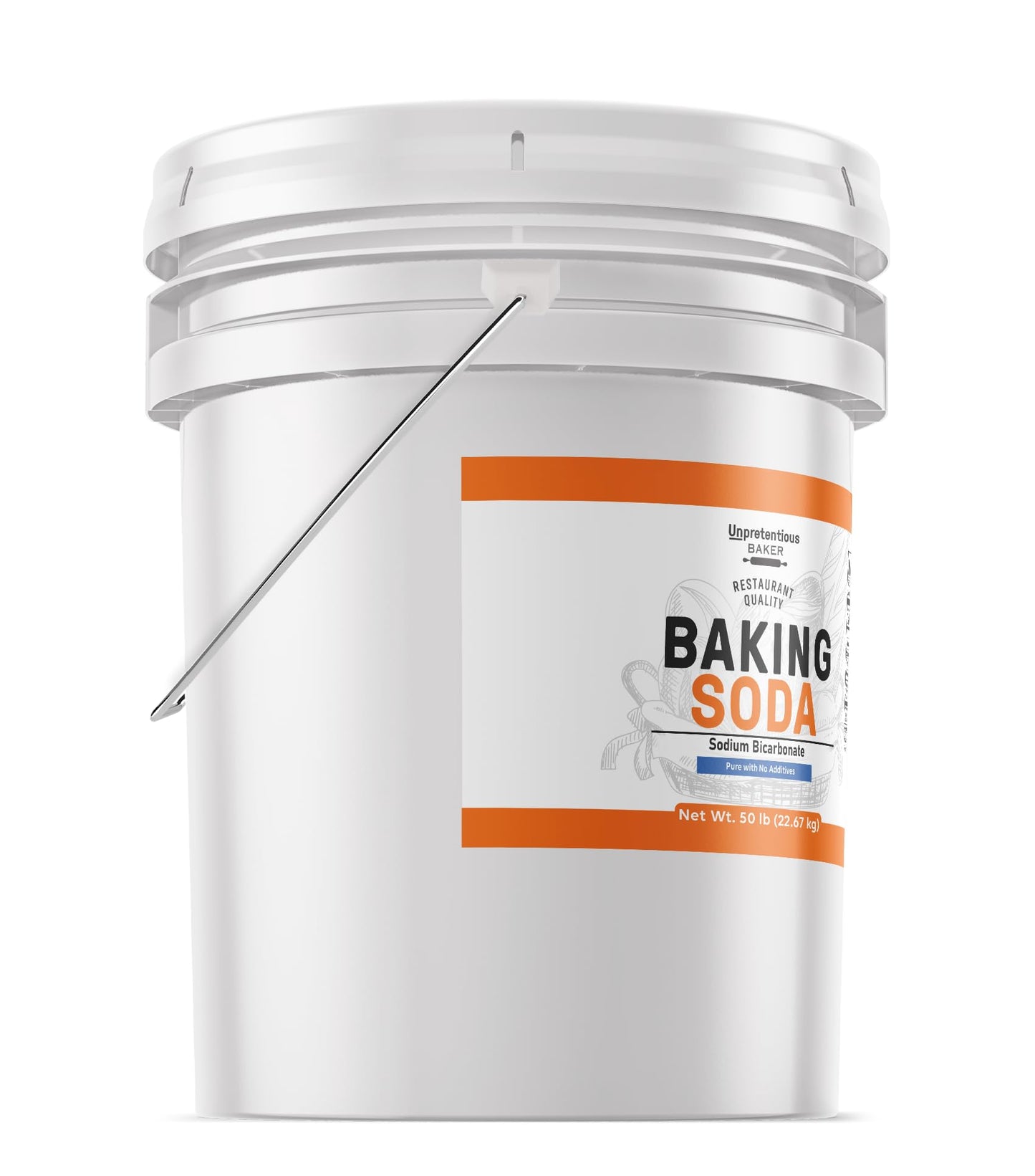 Unpretentious Baker Baking Soda, Cooking, Baking, Cleaning, 5 Gallon Bucket (800 Ounce)