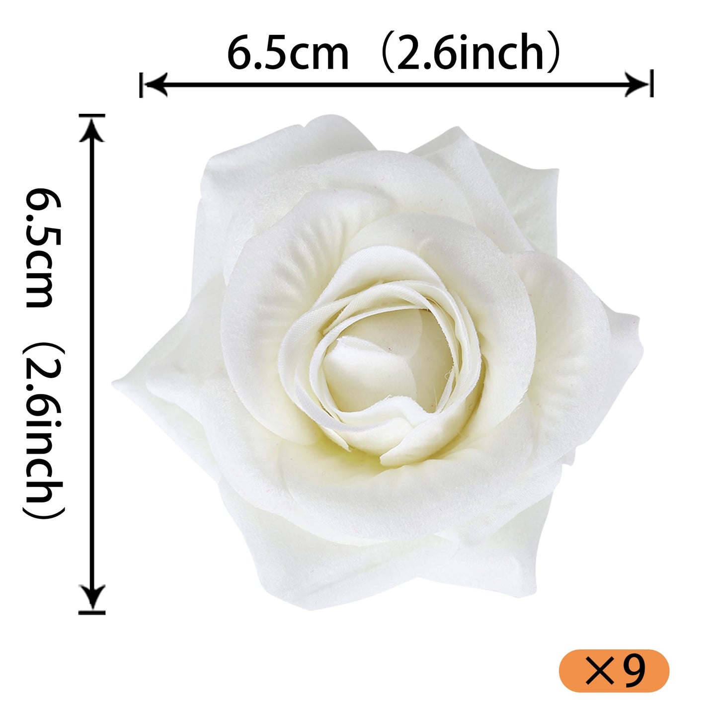 Rssta i Artificial Roses Cake Topper, 9 Pack, Paperboard, 2.6 x 2.6 inches, Design 5 White, Wedding/Birthday Decorations