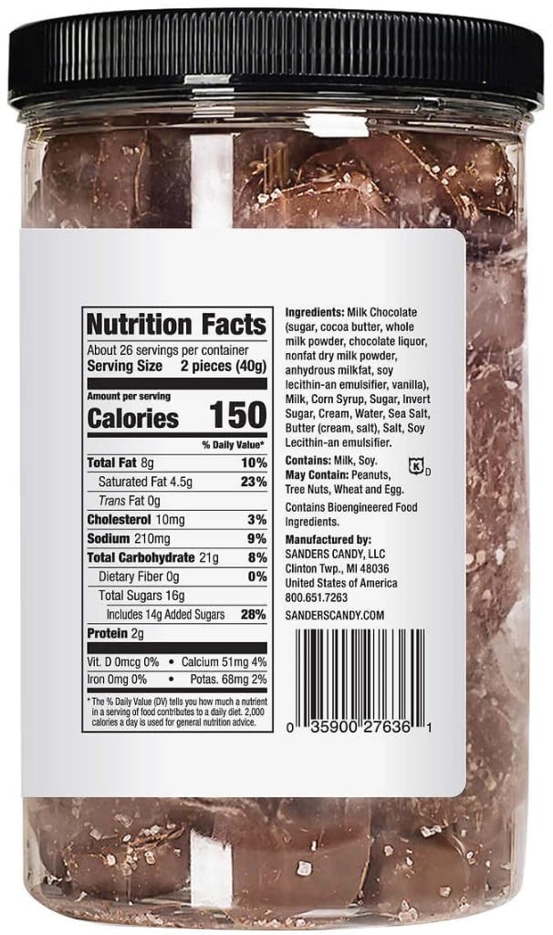 Sanders Milk Chocolate Sea Salt Caramels - 36 Oz. (2 Pack)