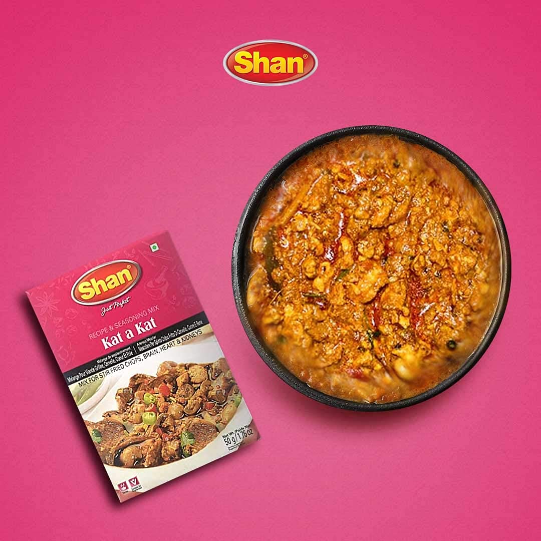 Shan Kat A Kat Recipe And Seasoning Mix 1.76 Oz (50G) - Spice Powder For Stir Fried Chops, Brain, Heart & Kidneys - Suitable For