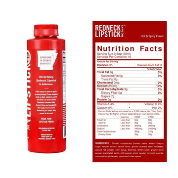 Redneck Lipstick Hot & Spicy Barbecue Sauce, Touch Of Cayenne Pepper, Ideal For All Recipe, Authentic American Tastes, Made In U