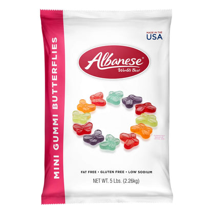 Albanese Worlds Best Mini Gummi Butterflies, 5lbs of Candy (Pack of 1)