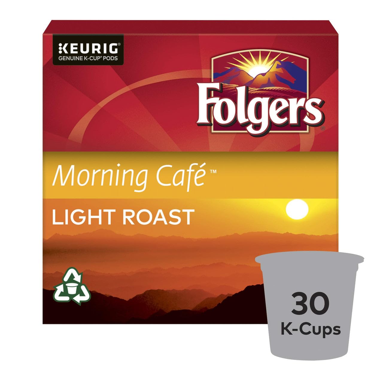 Folgers Morning Caf   K-Cup Coffee Pods 30 K-Cup Pods