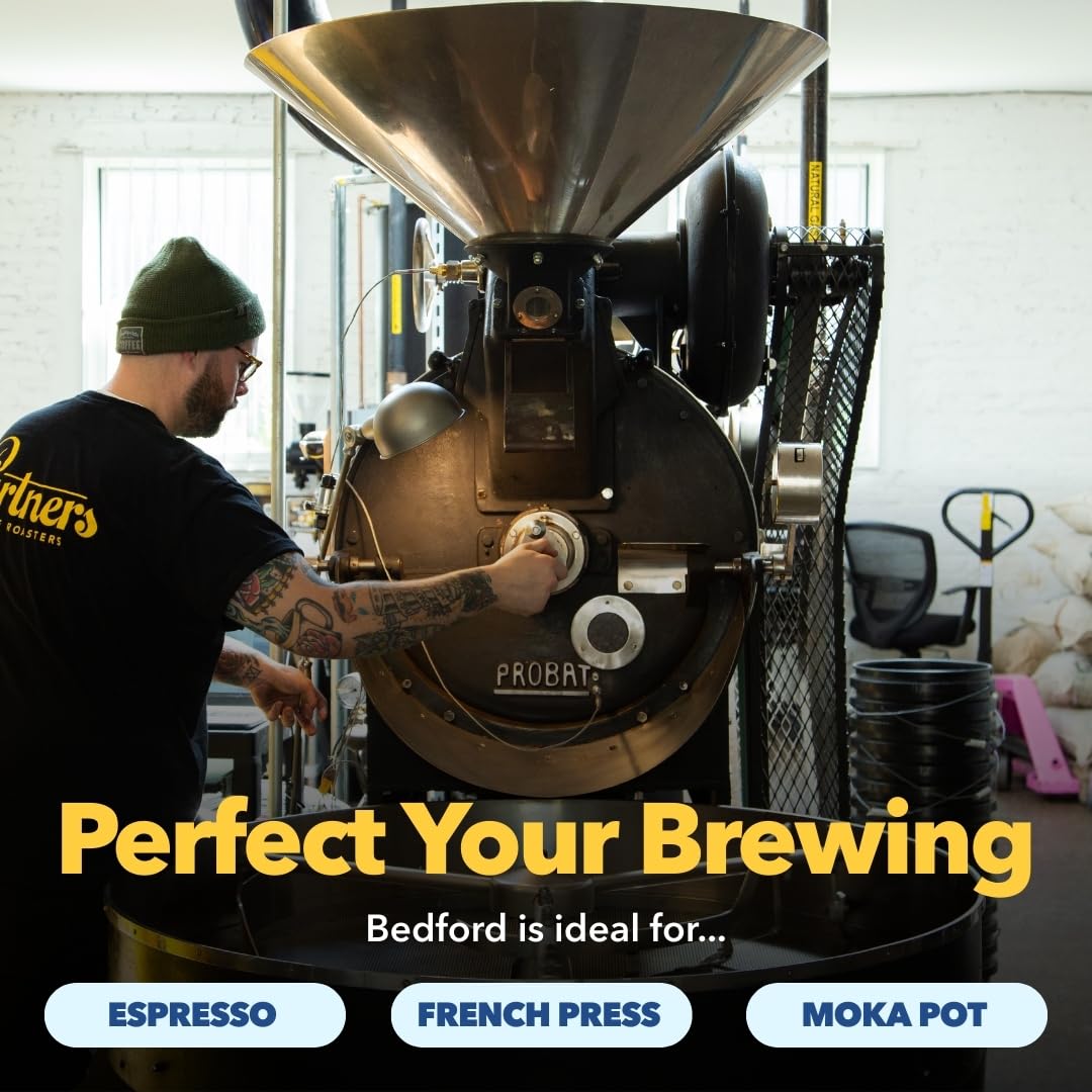 PARTNERS COFFEE ROASTERS - Whole Bean Coffee (Bedford - Espresso, Medium Roast) 12oz - Fruity, Complex, Bright Espresso - Marmal