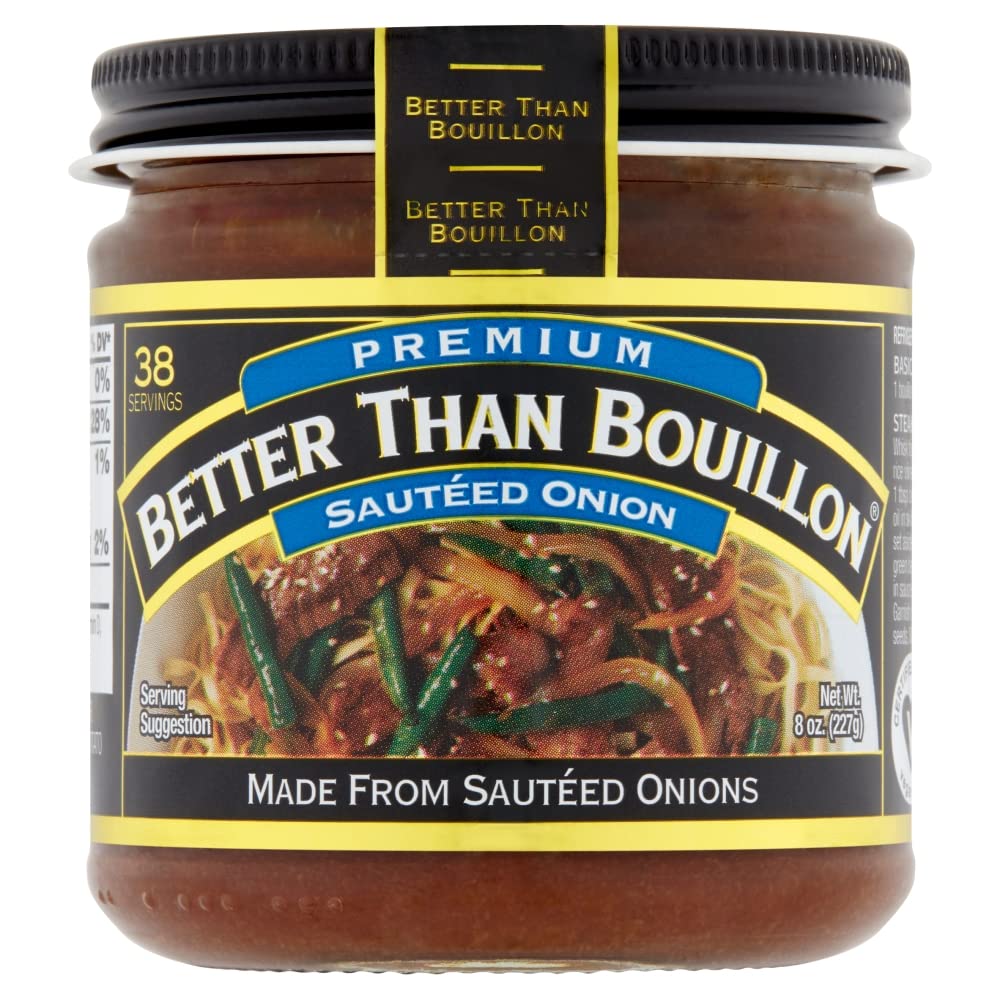 Better Than Bouillon Premium Sauteed Onion Base, Made From Sauteed Onions, Blendable Base For Added Flavor, 38 Servings Per Jar (8 Ounce (Pack Of 2))