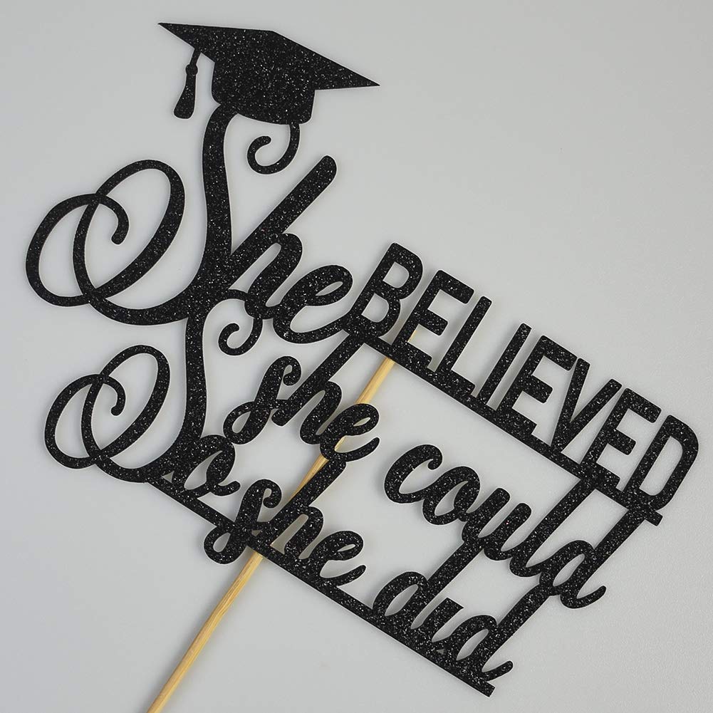 Graduation 2024 Cake Topper, She Did It Cake Sign, Congrats Grad Party Decorations, Black