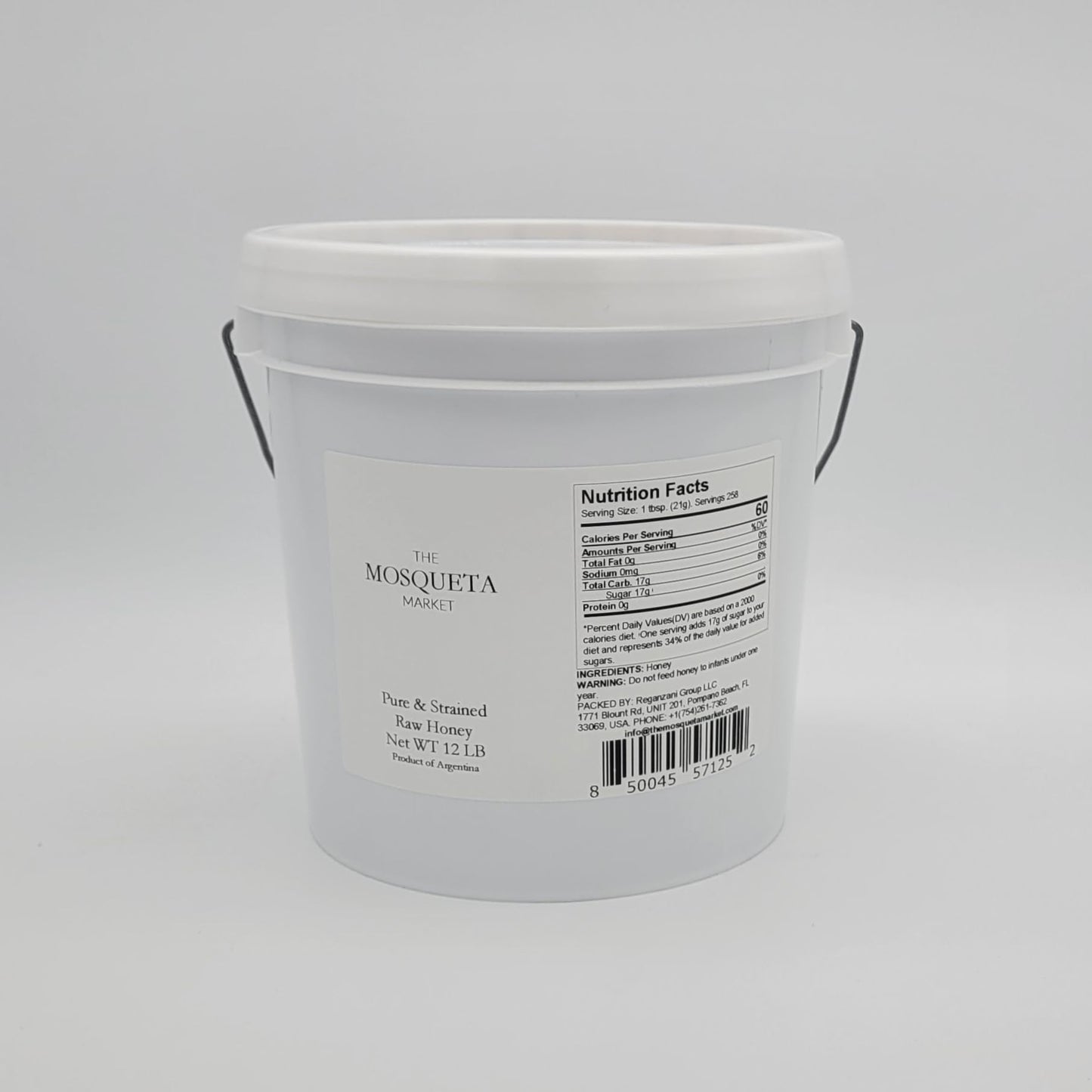 12lb Raw Honey - Pure and strained - 12 lb Honey Pail - 1 gallon bucket - Wholesale Bulk. Baker s. Industry. Light Amber 12 pou