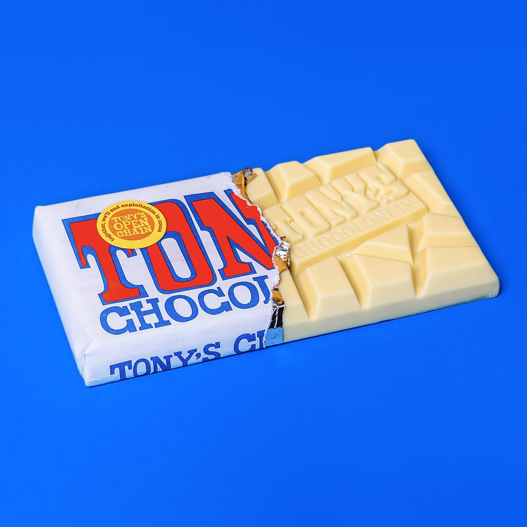Tonys Chocolonely White Chocolate Bar, 6.35 Ounces | Classic | Belgium | Holiday Gift, Chocolate Candy