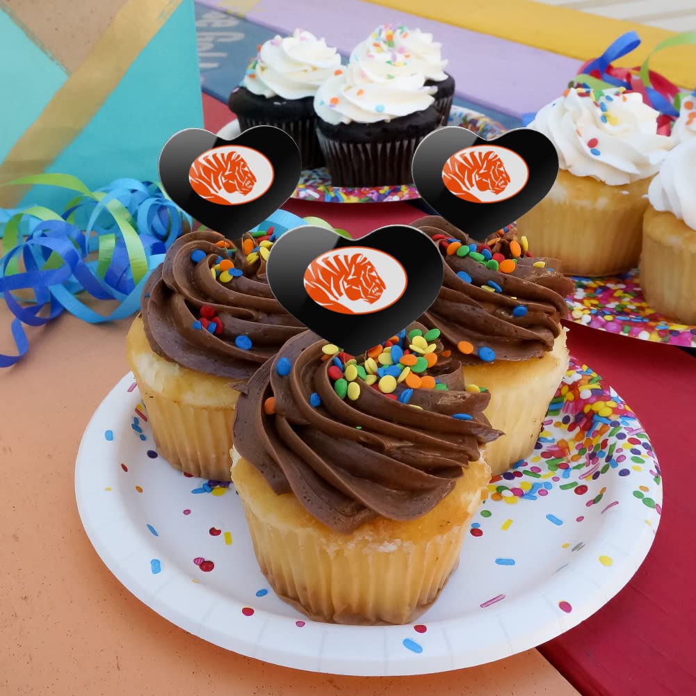GRAPHICS & MORE Cupcake Picks Set of 6, Acrylic, East Central University, Heart Love Design, One Size