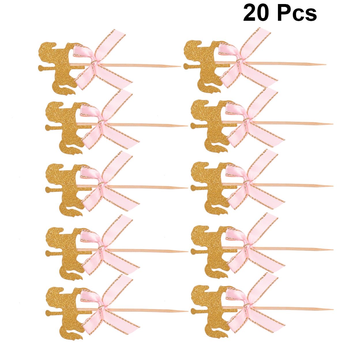 NUOBESTY 20Pcs Carousel Horse Cupcake Toppers Horse Cake Decoration Cake Picks for Birthday Wedding Baby Shower Party Supplies