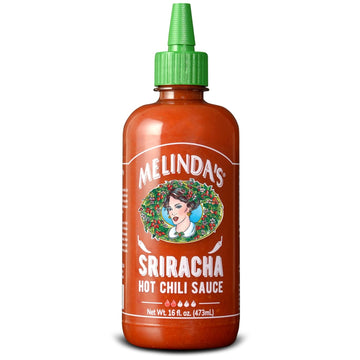 Melindas Sriracha Hot Sauce - Classic  Gourmet Sriracha Sauce Made with Fermented Red Jalapeos & Garlic - Keto  Vegan  Non-GMO and Gluten Free Hot Sauce - 16oz  1 Pack