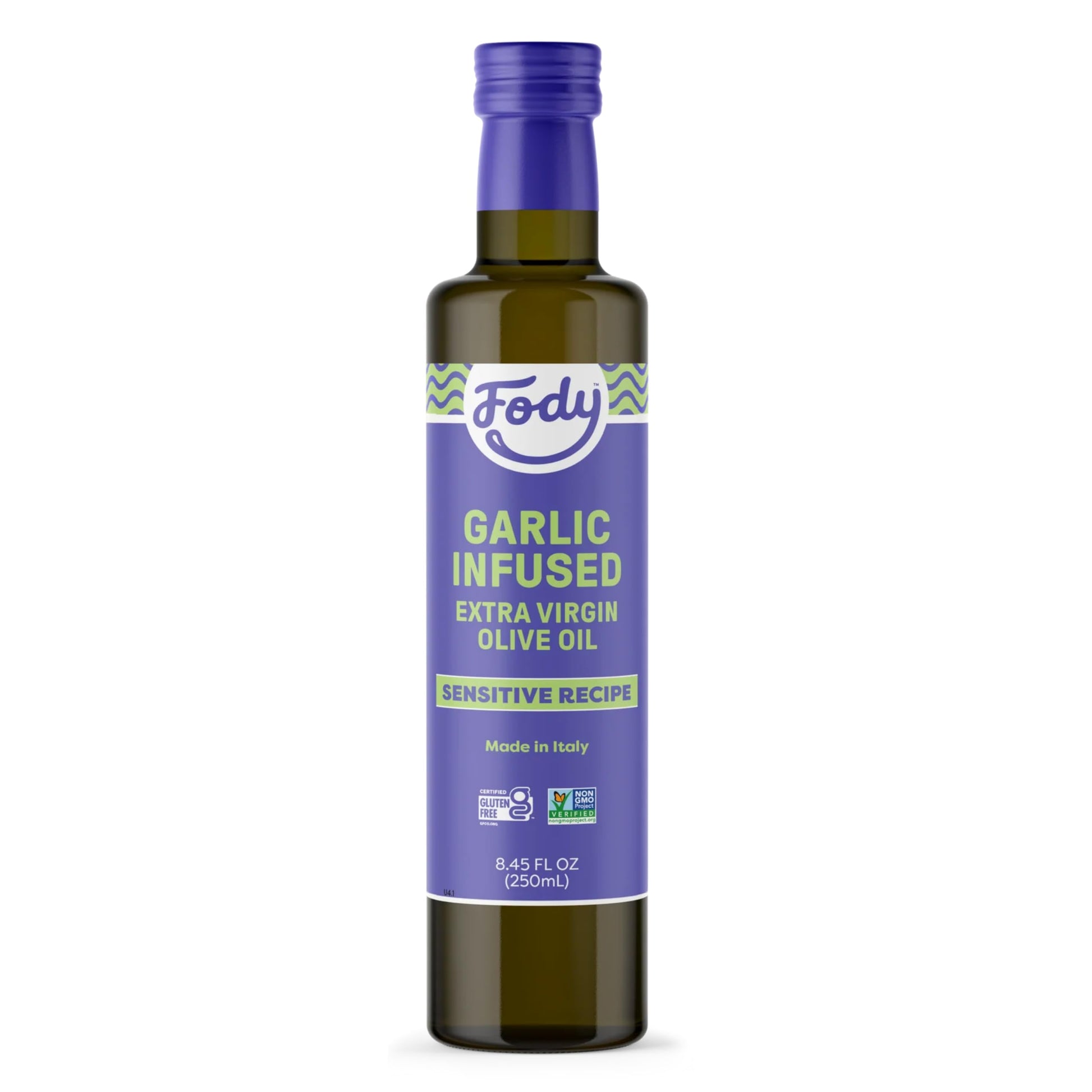 Fody Foods Garlic Infused Extra Virflavor Blend Olive Oil  8.45 Oz  Low Fodmap Certified  Gut & Ibs Friendly  Cold-Pressed  Vegan  Non-Gmo  Gluten Free  Made In Italy