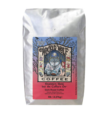 Raven'S Brew Coffee Full Bodied Coffee Dark Roast Whole Bean - Wicked Wolf 5Lb