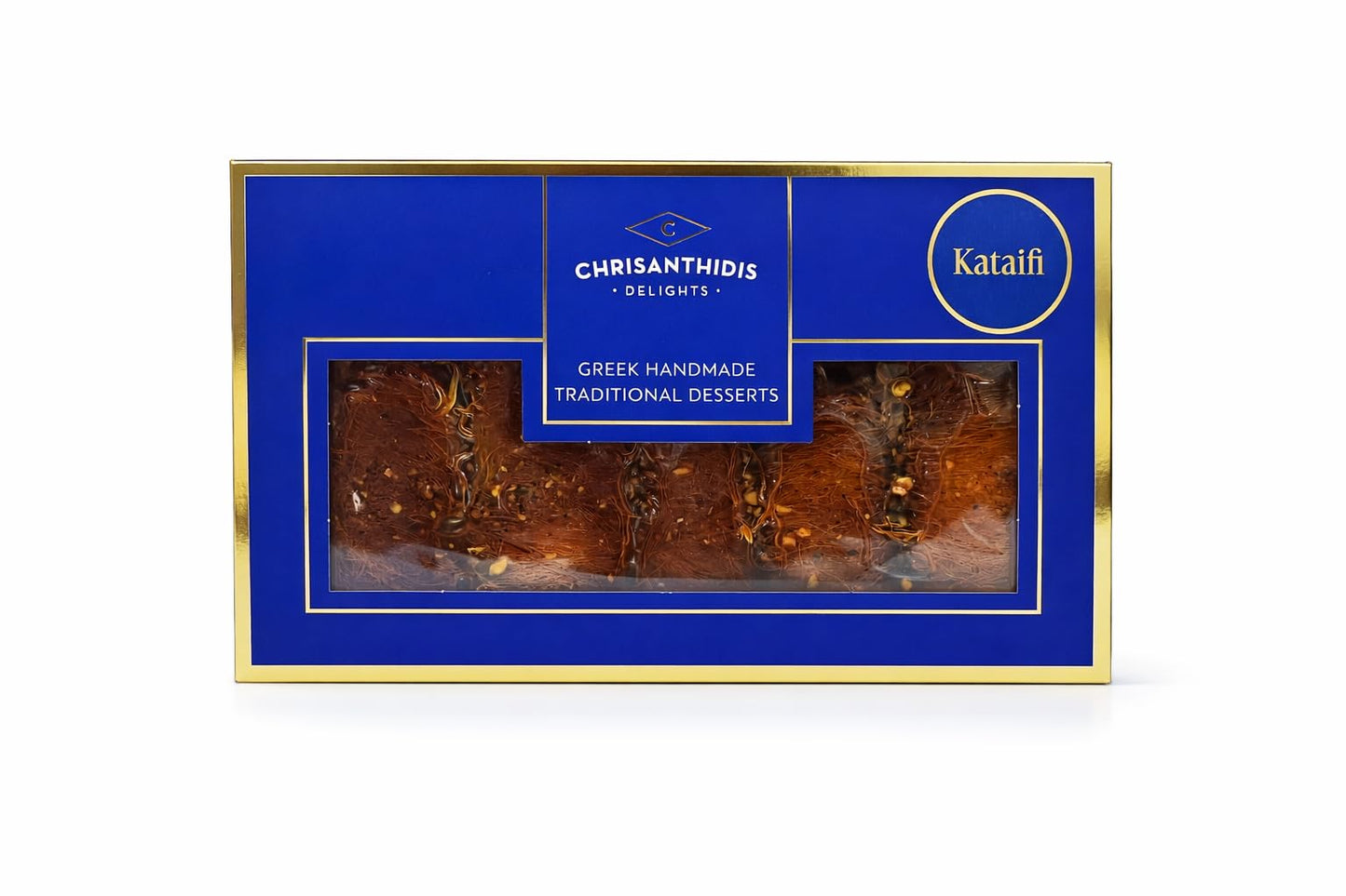Chrisanthidis Delights Kataifi (Kadaifi) Greek Traditional Syrup Dessert - Handmade Shredded Phyllo Pastry - Authentic Mediterra