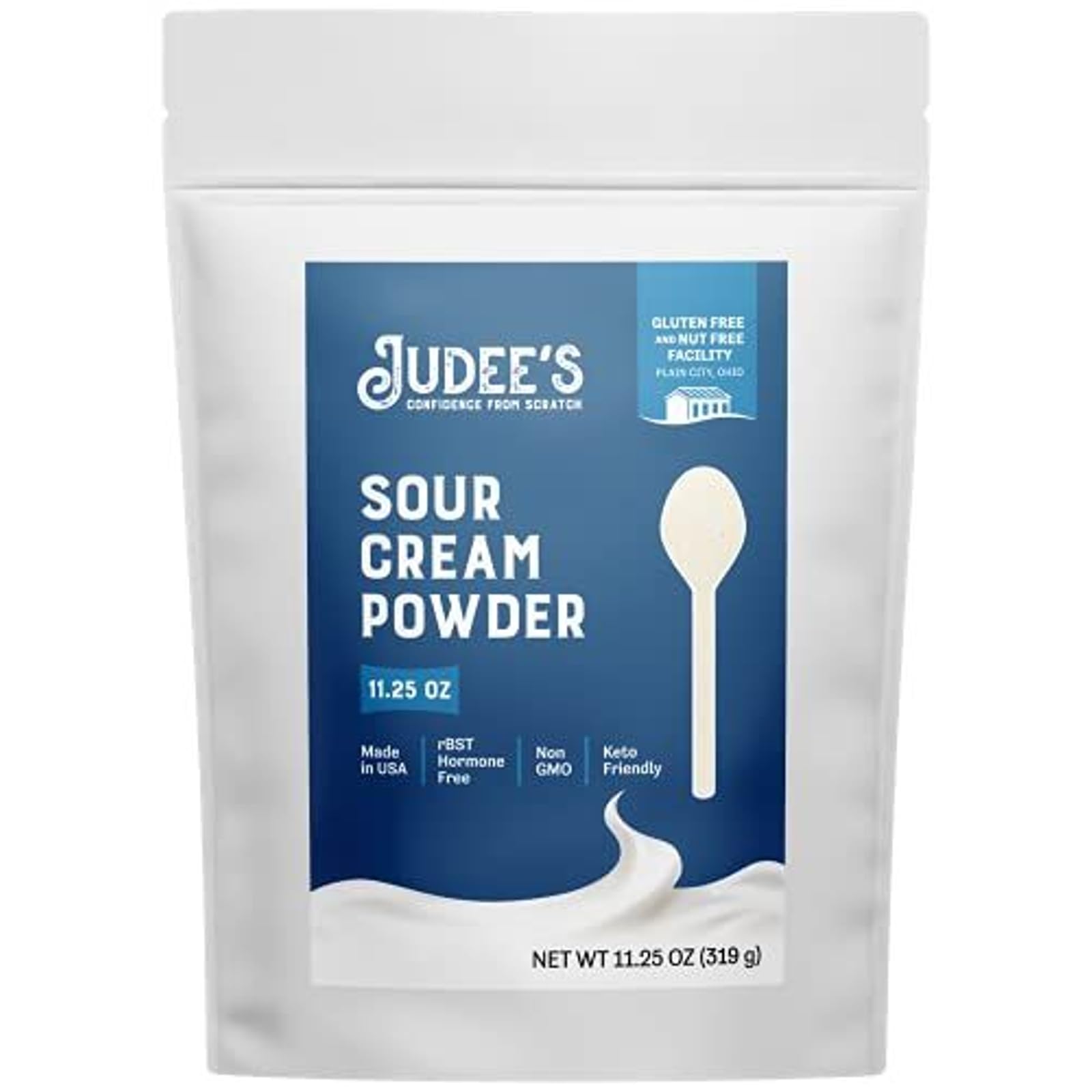 Judees Gluten Free Powdered Sour Cream - Freeze-Dried Sour Cream Powder for Baking & Dips - 11.25 Oz - Non-GMO, Gluten-Free