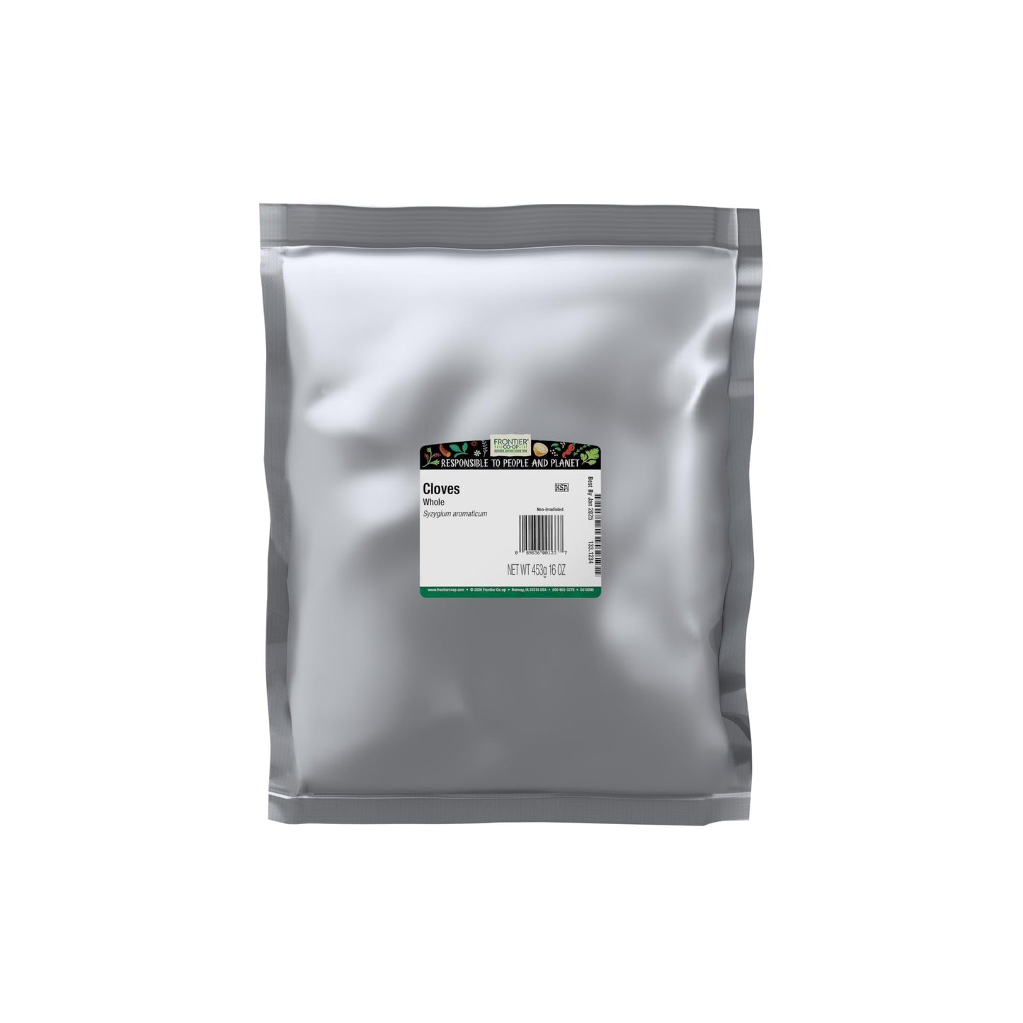 Frontier Co-op Whole Cloves  1-pound Bulk Bag  Hand-Selected Fancy Grade  Aromatic & Richly Flavored  Non GMO  Non ETO