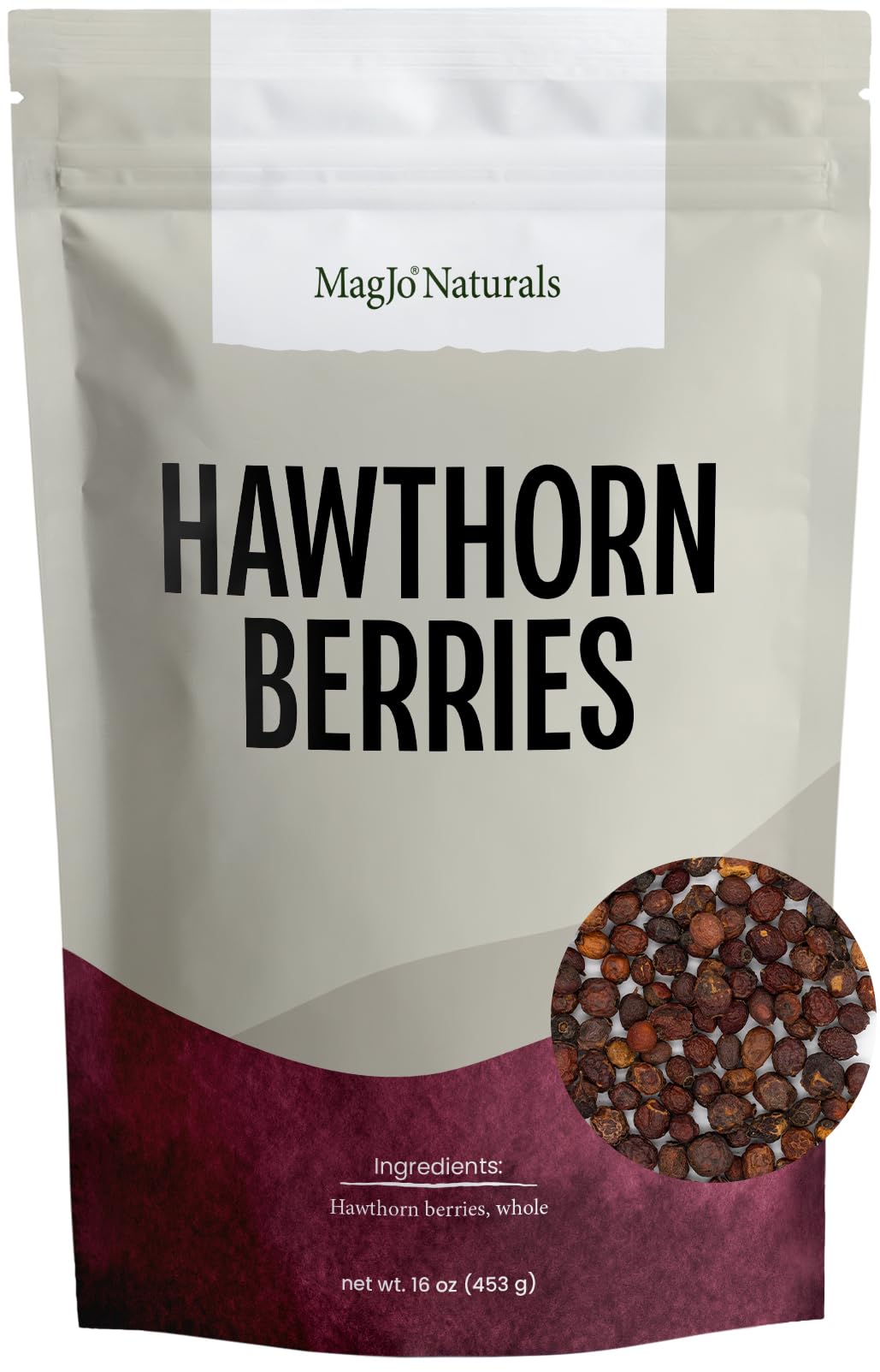 MagJo Hawthorn Berries Whole Dried 16 oz (1 lb)