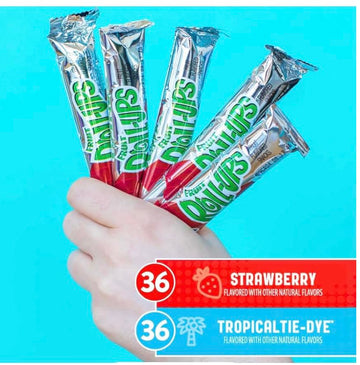 Fruit Roll-Ups Fruit Snacks Variety Pack Strawberry & Tropical Tie Dye | Gelatin & Gluten Free (0.5 Oz., 72 Pk.)