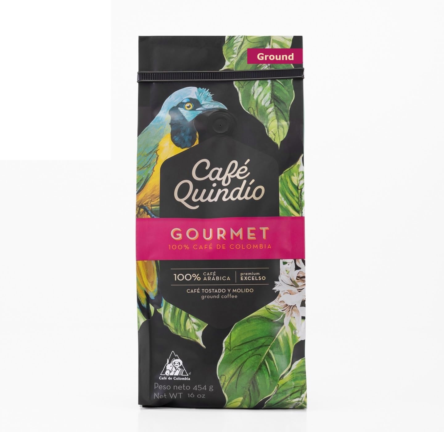 Cafe Quindio Gourmet Ground Coffee, 100% Colombian Excelso Coffee (16 oz / 454g)
