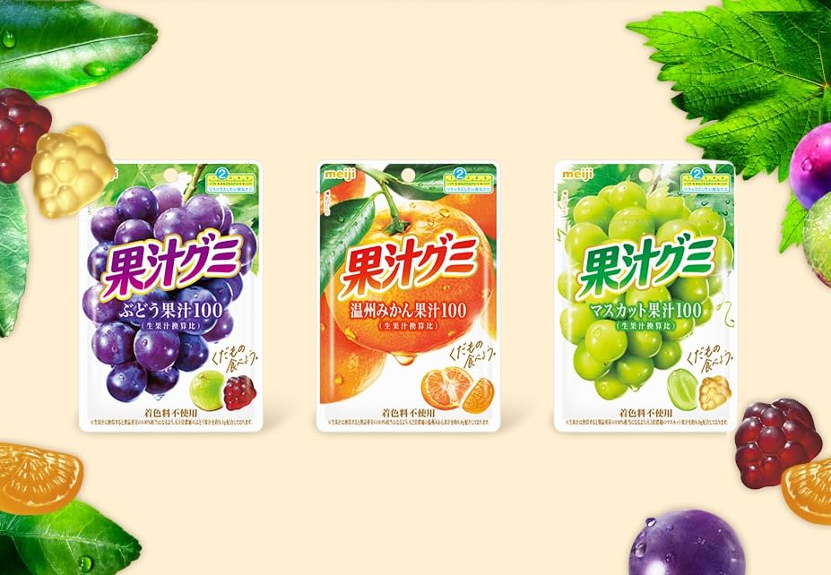 Japanese Gummy Candy Assortment Gift Box, 10 Pieces, Variety Pack With Fettuccine, Pure, Kororo, And Character Gummies