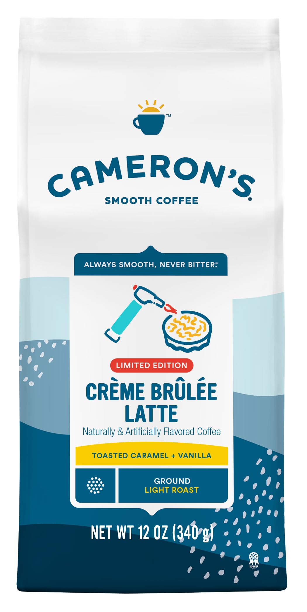 Camerons Coffee Flavored Ground Coffee, Crème Brulee Latte, 12 Ounce (Pack of 6)