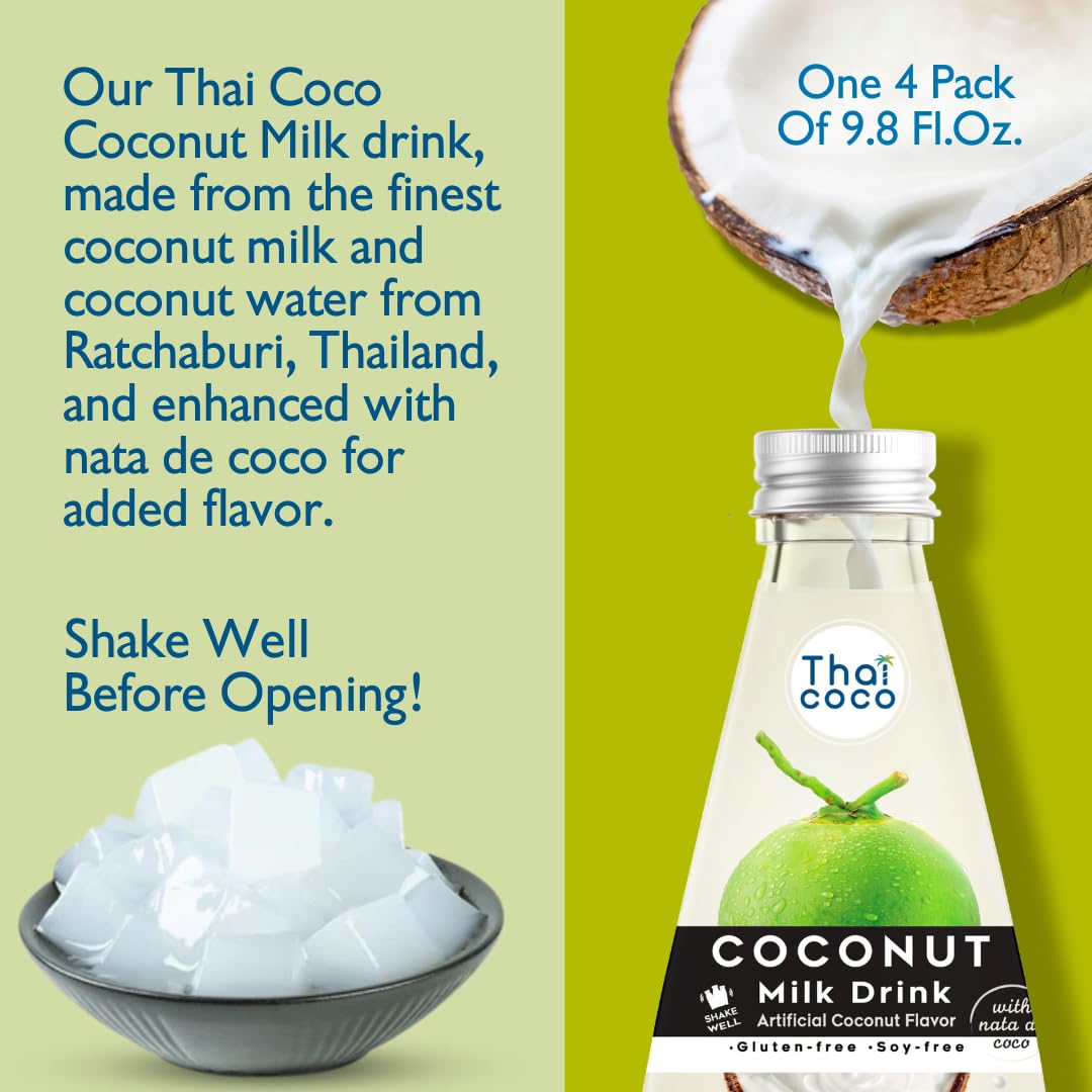 Thai Coco - Original Coconut Milk Drink with Nata De Coco - 9.8 fl. oz. 4 Pk