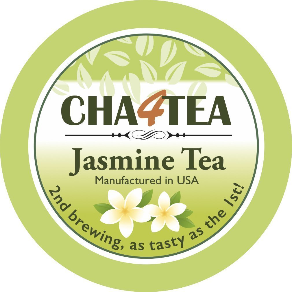 Cha4TEA Jasmine Green Tea Pods for Keurig - 36 Count, Compatible with K-Cups
