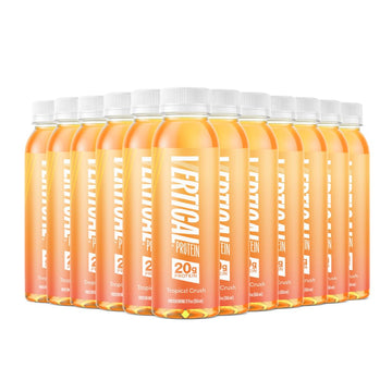 Vertical Protein Tropical Crush Ready To Drink Pack Of 12  Protein Water Drinks W/ 20G Of Whey Isolate  Clear Nutritional Drinks