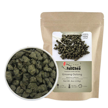 Fullchea - Ginseng Oolong Tea - Oolong Tea Loose Leaf - Imperial Ginseng Tea - Natural Ren Shen With Unique Aroma And Taste 8Oz 