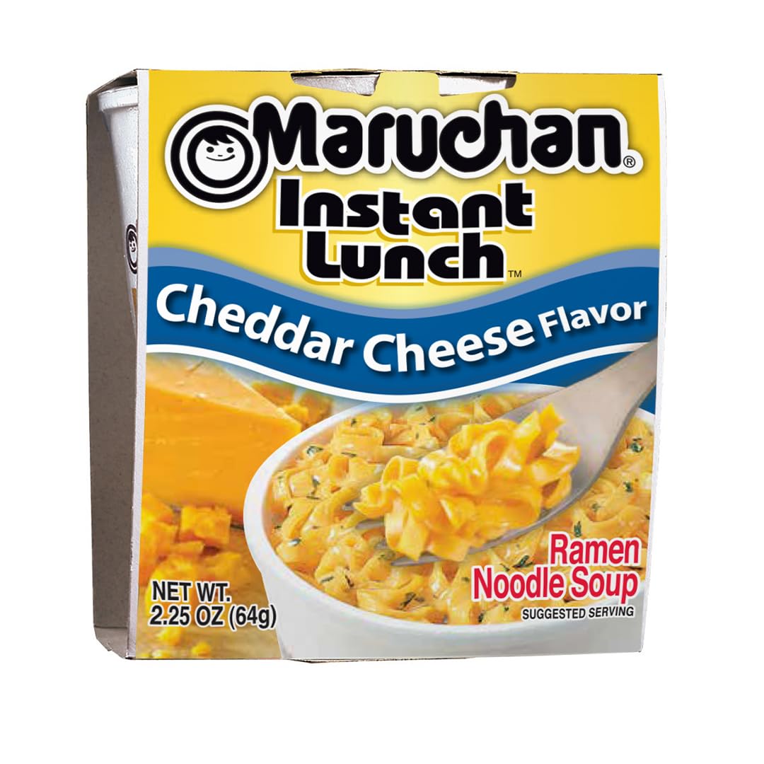 Maruchan Instant Lunch Cheddar Cheese Ramen Noodle Soup, 2.25 oz, Microwaveable Meal, 12 Count Pack