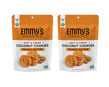 EMMY Coconut Cookies - Peanut Butter, Gluten-Free, Vegan, Paleo-Friendly, 6 oz (Pack of 2), Natural