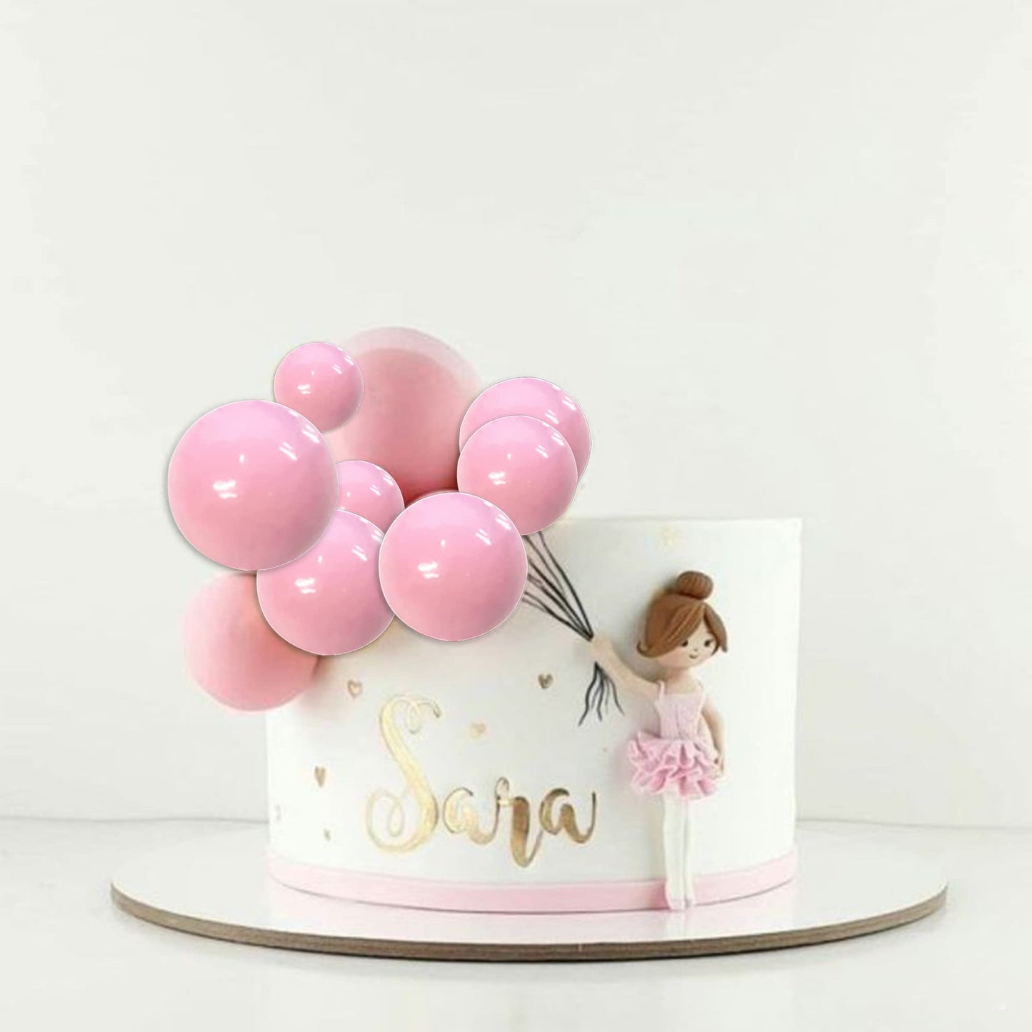 Rssta i Foam Ball Cake Toppers, 30 PCS, Pink, Mini Balloons for Baby Shower, Wedding, Anniversary, Birthday Party Decorations, Model XM237-pink