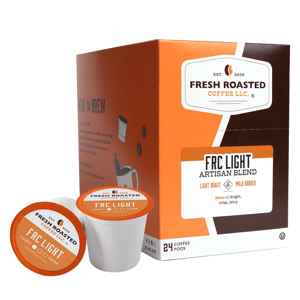 Fresh Roasted Coffee, Frc Light Roast Blend Coffee Pods, Artisan Blend, 24 Count