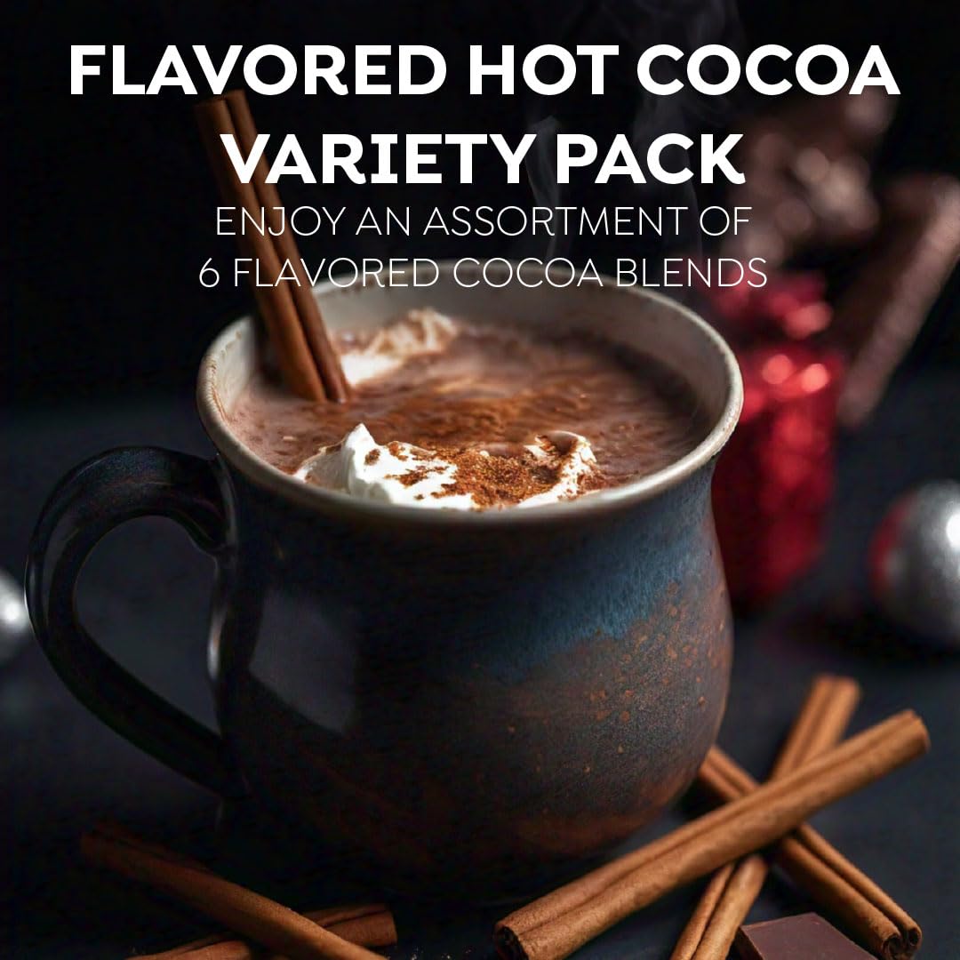 Mauds Flavored Hot Chocolate Variety Pack  48ct  Recyclable Single Serve Pods  Compatible with Keurig K Cups Maker