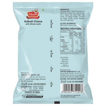 Jabsons Namkeen Kabuli Chana With Whole Garlic-150Gm, Crunchy, Lightly Spicy Snacks, Anytime Party Snack