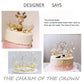 Shiny Handmade Happy Birthday Cake Topper For Girls Women Men, White Artificial Pearl Crown Cake Topper For Wedding Graduation P