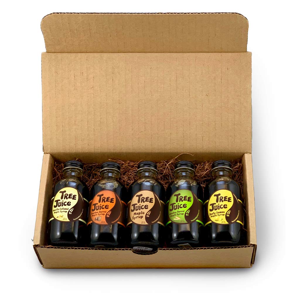 Tree Juice Maple Syrup Gift Box | Gift For Birthdays, Corporate, Holidays, And More | 5-2 Ounce Bottles