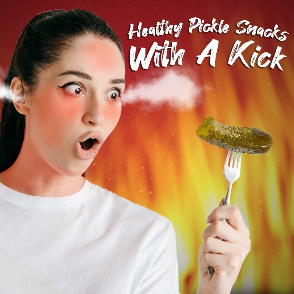 Mrs. Kleins Hot Dill Pickles Spicy Pickles Bold Dill Pickle Snack Made With Natural Ingredients | Kosher, Low Carb, Gluten Free