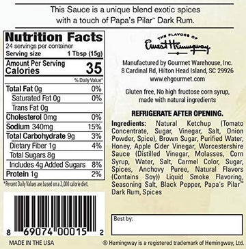 Ernest Hemingway BBQ Sauce, Gluten Free, No MSG, 12 oz, 2 Pack