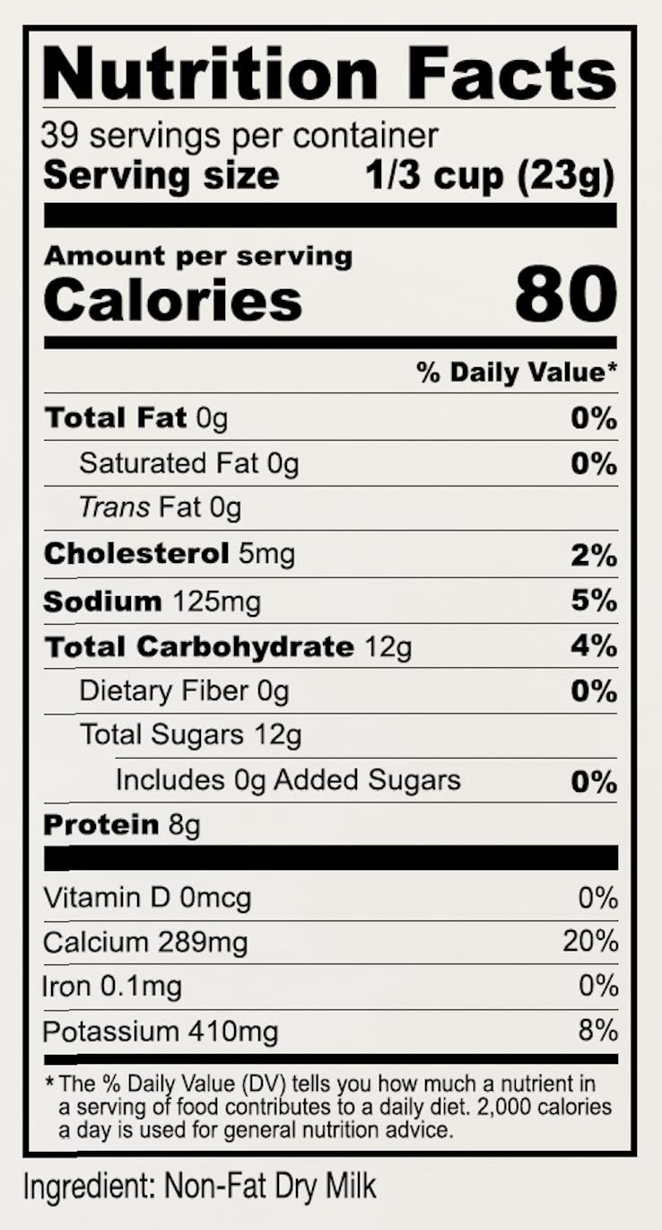Anthony'S Non Fat Milk Powder, 2 Lb, Instant, Gluten Free & Non Gmo