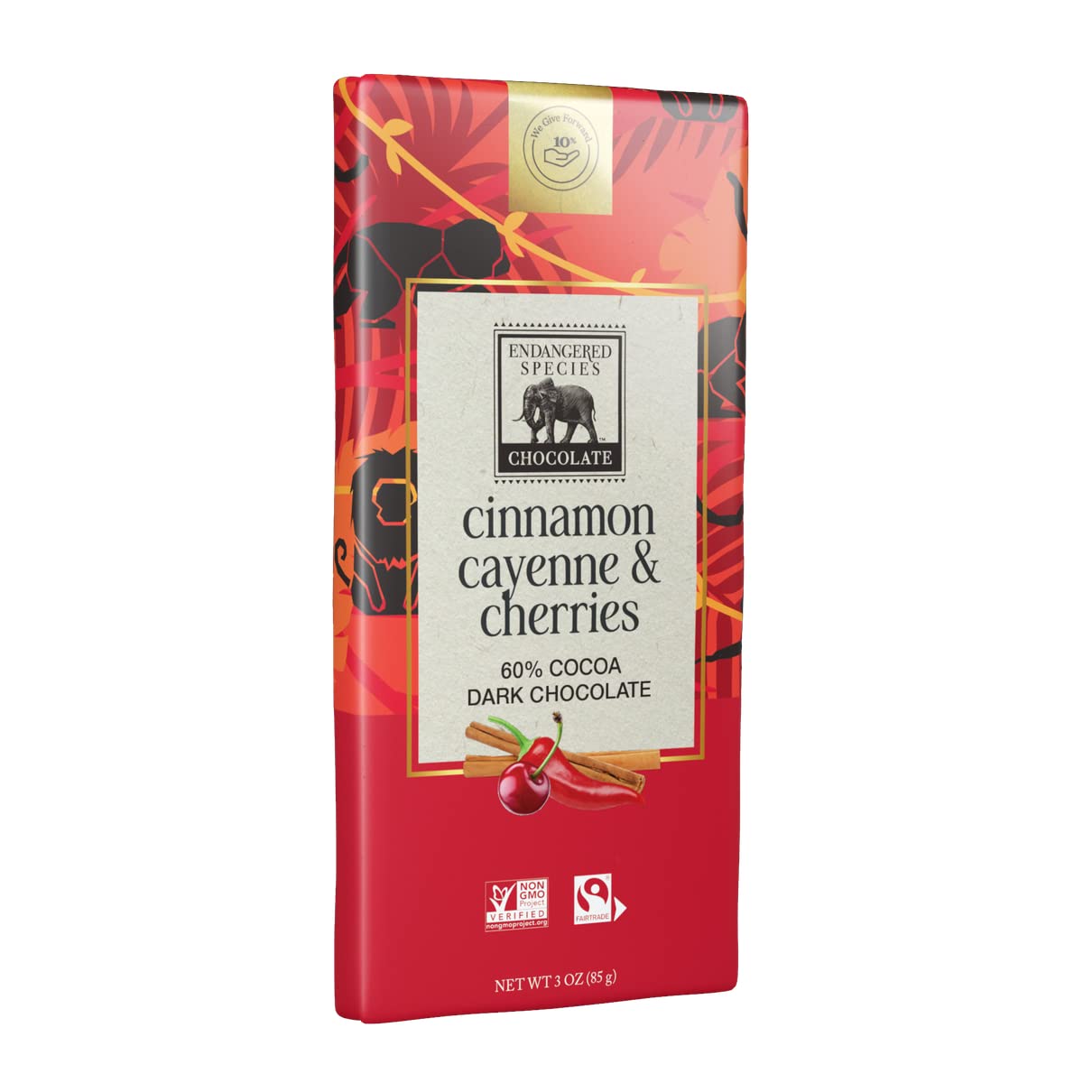 Endangered Species Choclate Bars (Dark W/Cinnamon, Cayenne & Cherry (60%))